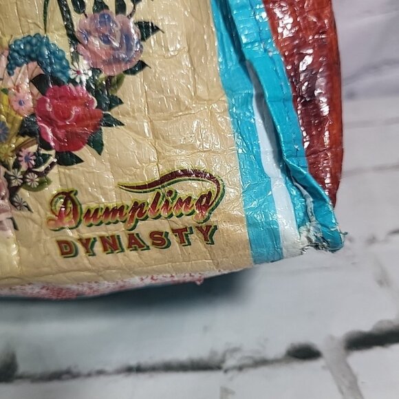 Dumpling Dynasty Rare Fiona Hewitt Printed Duffel Tote Bag Damaged For Upcycle - Picture 9 of 16